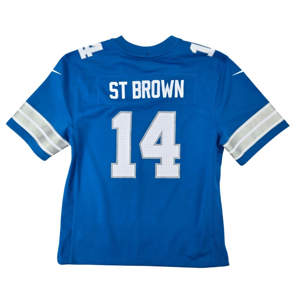 Nike New L 14/16 Amon-Ra St. Brown Detroit Lions‎ Jersey Yth Blue K1B7GGG9-LIOSA